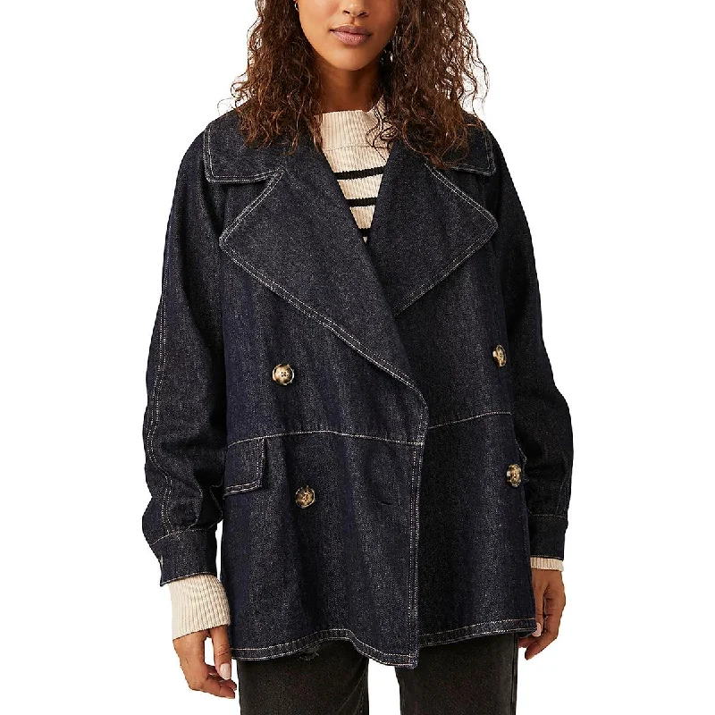 Free People Womens Denim Car Denim Jacket