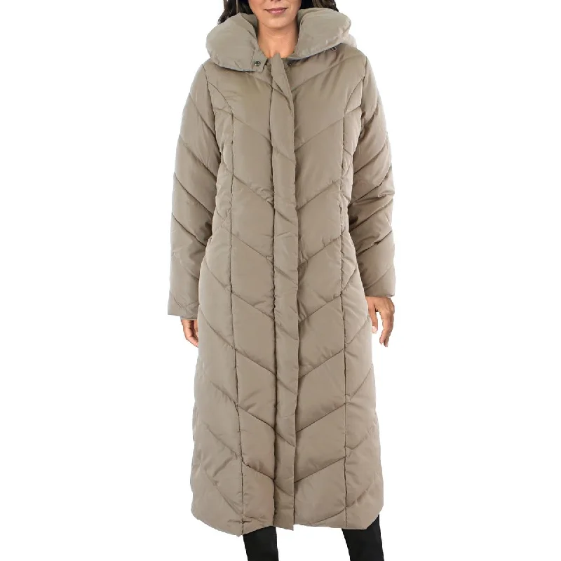 Steve Madden Womens Quilted Maxi Parka Coat