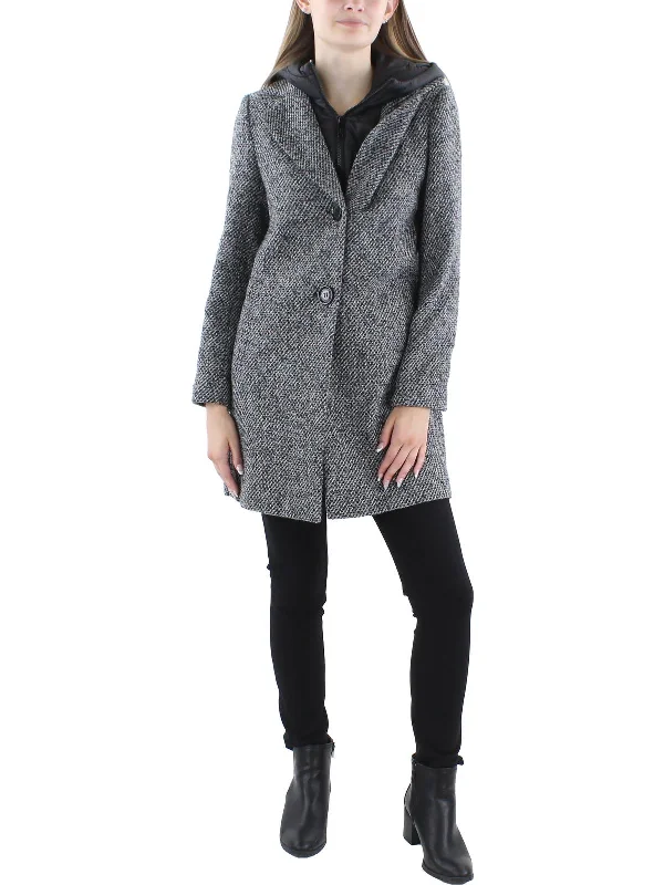 Womens Wool Blend Hooded Walker Coat