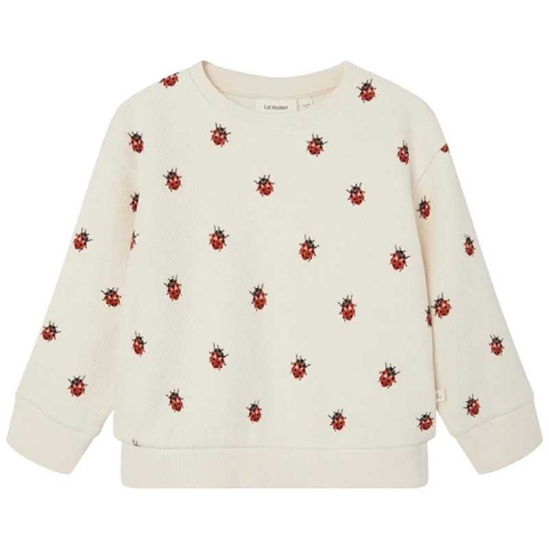 Lil'Atelier Whitecap Gray Ladybugs Ronja Sweatshirt