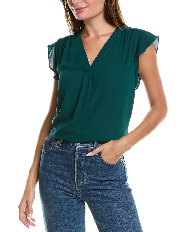 Vince Camuto V-Neck Flutter Sleeve Top