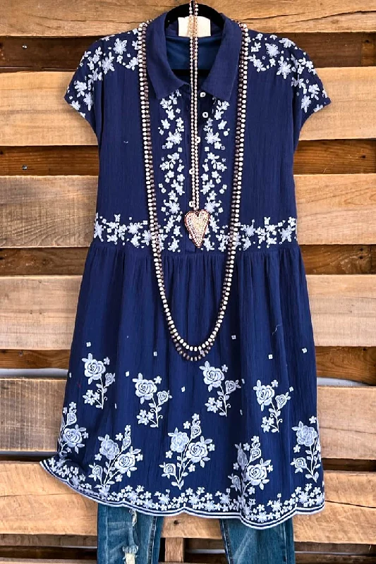 Purposed By Courage Dress - Navy - 100% COTTON