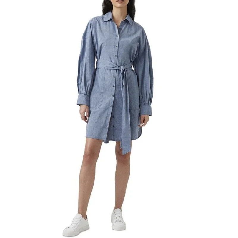 French Connection Women's Apika Cotton Shirtdress Blue Size Small